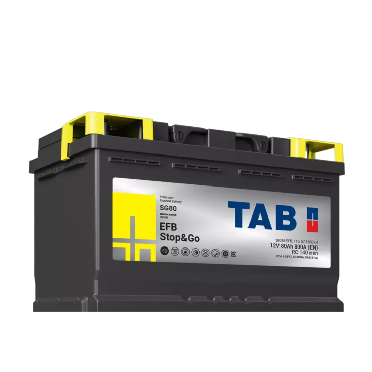 TAB käynnistysakku EFB SG80 STOP&GO 12V 80Ah 760A(EN - Tab käynnistysakut - 3838807023802 - 2