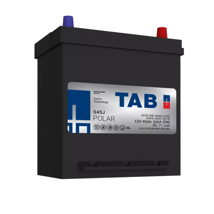 TAB käynnistysakku Polar S S45J 12V 45Ah 360A(EN - Tab käynnistysakut - 3838807030312 - 2