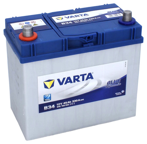 Varta Blue Dynamic B34 12V 45Ah 330A - Varta käynnistysakut - 4016987119662 - 1