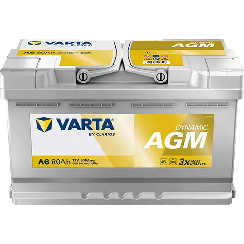 Varta Start Stop AGM A6 xEV 12V 80Ah 800A (EN) - Varta käynnistysakut - 4016987165522 - 1