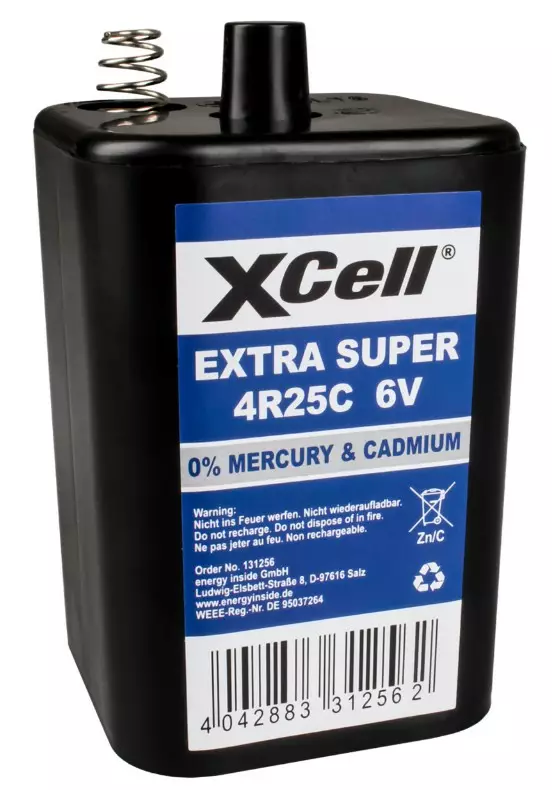XCell 4R36 jousipäällinen paristo 6V - Greencell ruskokiviparistot - 4042883312562 - 1