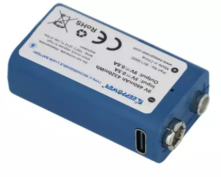 Keeppower 9V1350C 9V 480mAh 2kpl - Muut Li-ion kennot - 6970906550913 - 2