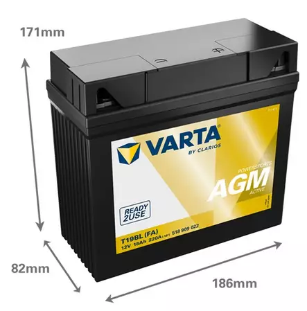 Varta Mp-Akku AGM T19BL (FA)12V 18Ah BMW - AGM MP- ja kelkan akut - 4016987169483 - 2