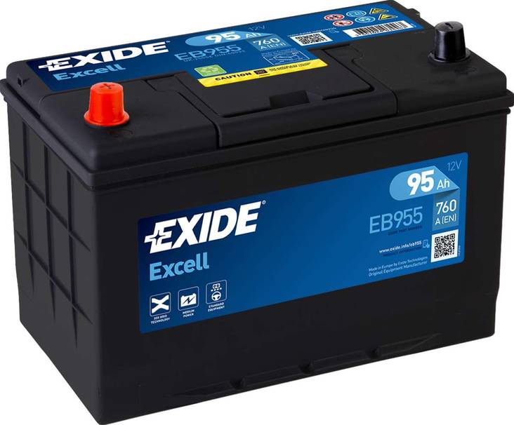 Exide Excell EB955 12V 95Ah - Exide käynnistysakut - 3661024034463 - 1