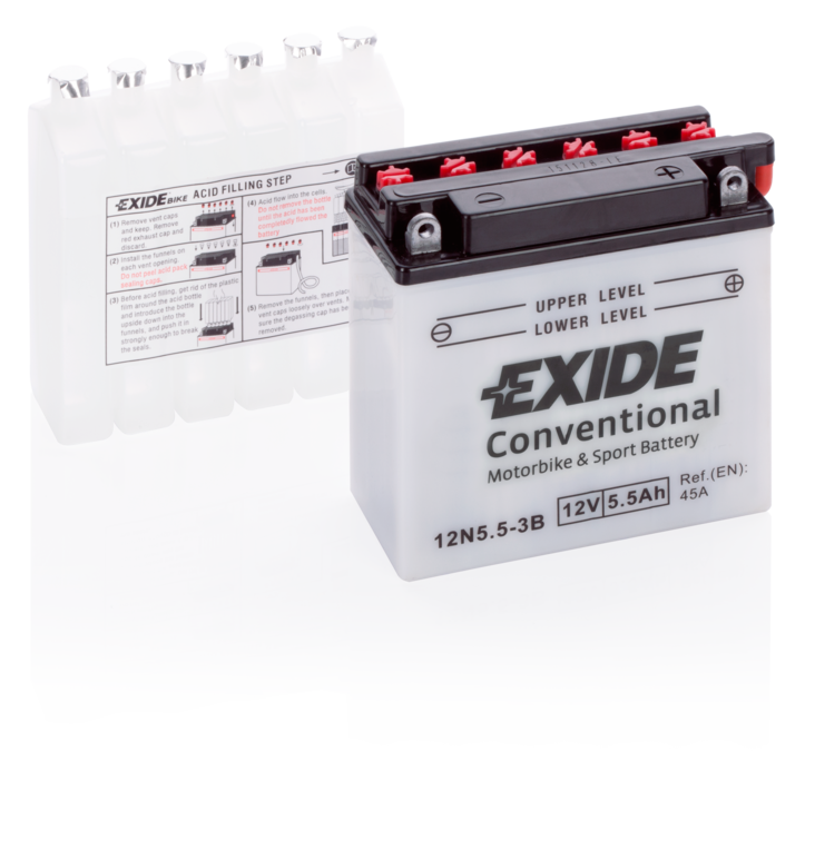 Exide Mp-Akku 12N5.5-3B 12V 5,5Ah45A(En - MP- ja kelkan korkilliset vakioakut - 3661024033183 - 1