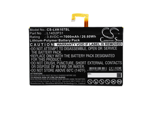 Lenovo Tablet Akku L14D2P31 CS - Muiden merkkien tablettien akut - 4894128113003 - 1