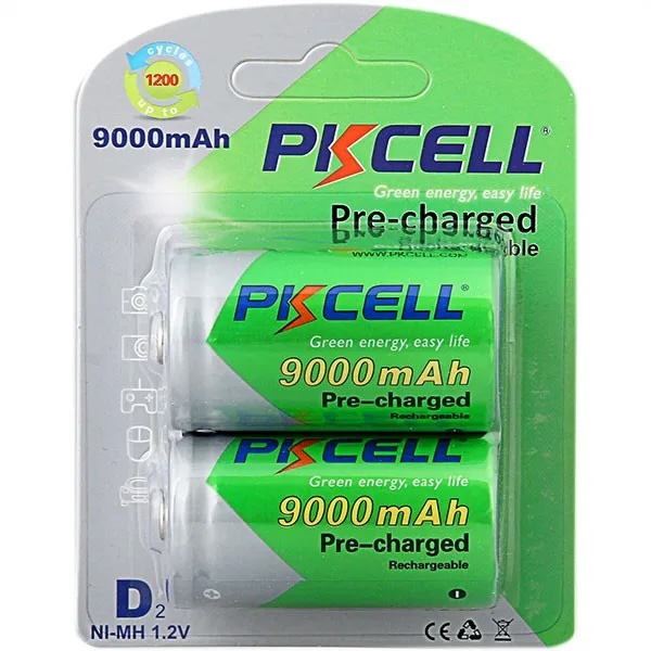 PKCELL D Ready To Use 1.2v 9000mah - C,D,9V Akut ja kennot - 6942449546203 - 2