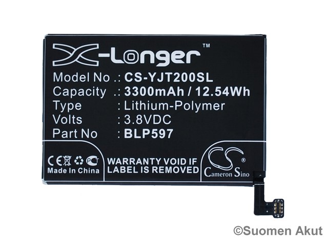 Puhelimen akku Oneplus 3.8V 3300mAh - Oneplus kännykän akut - 4894128107163 - 1