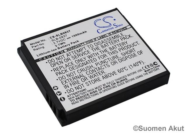 Samsung 3.7v 1000mAh SLB-0937 Li-ion - Samsung kameranakut - 4894128019473 - 1