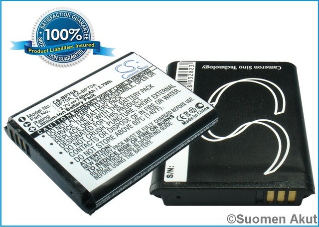 Samsung 3.7v 670mAh BP-70A Li-ion - Samsung kameranakut - 4894128032823 - 1