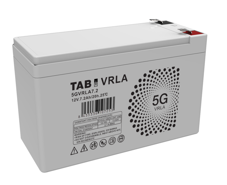 TAB Agm-akku 5GVRLA7.2 12V 7,2Ah F2 - AGM ajovoima- ja teollisuusakut - 8435336107253 - 1