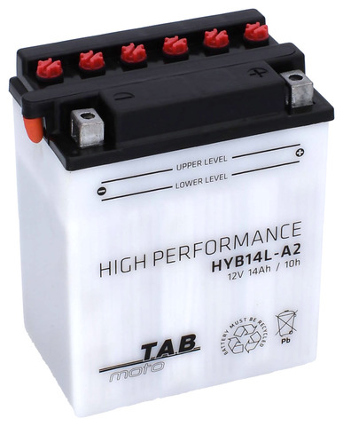 TAB Mp-Akku YB14L-A2/HYB14L-A2 12V 14Ah 160A - MP- ja kelkan korkilliset vakioakut - 8435336180263 - 1