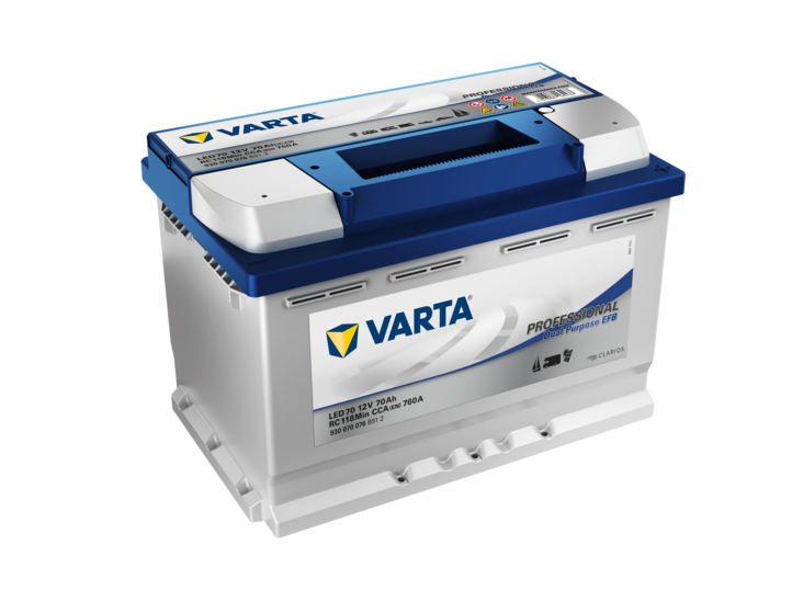 Varta Profes. Dual Purpose EFB 12V 70Ah - Varta vene- ja vapaa-ajan akut - 4016987164433 - 1
