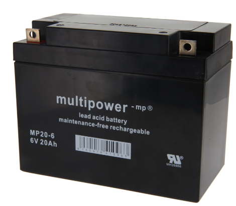 Multipower Agm-Akku 6v 20Ah MP20-6 - AGM ajovoima- ja teollisuusakut - 4260476410963 - 1