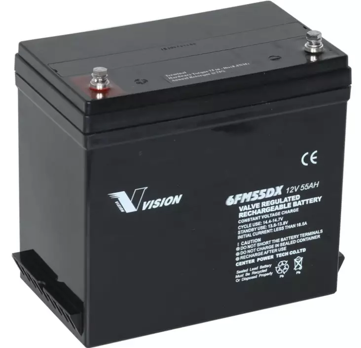 Vision 6FM55DX Agm-akku 12v 55Ah/10h - AGM ajovoima- ja teollisuusakut - 21492553 - 1