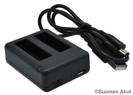 Gopro hero 4 usb laturi 2 paikkainen - Kameran laturit - 4894128093084 - 1