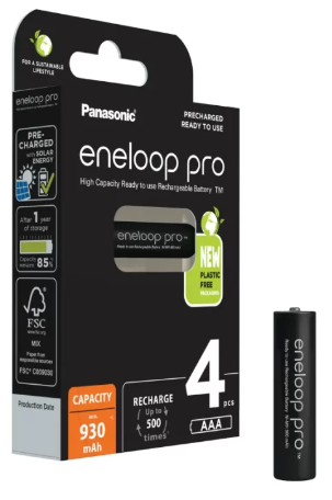 Panasonic Eneloop AAA 1.2V 930mAh 4kpl - AA & AAA Akut ja kennot - 5410853064244 - 1