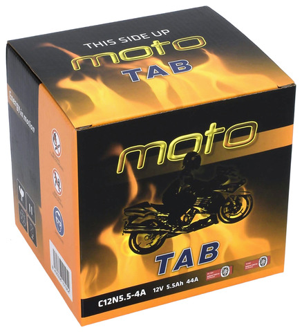 TAB Mp-Akku 12N5.5-4A/C12N5.5-4A 12V 5,5Ah 44A - MP- ja kelkan korkilliset vakioakut - 8435336101954 - 2