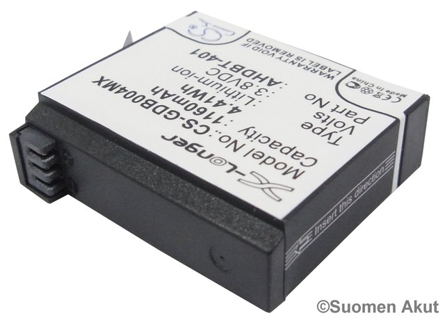 Gopro Akku 3,8v 1160mah liion AHDBT-401 - GoPro kameranakut - 4894128093114 - 1