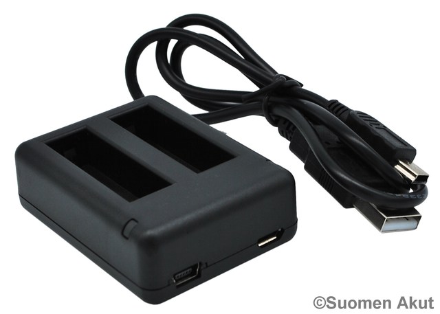 Gopro hero 4 usb laturi 2 paikkainen - Kameran laturit - 4894128093084 - 1
