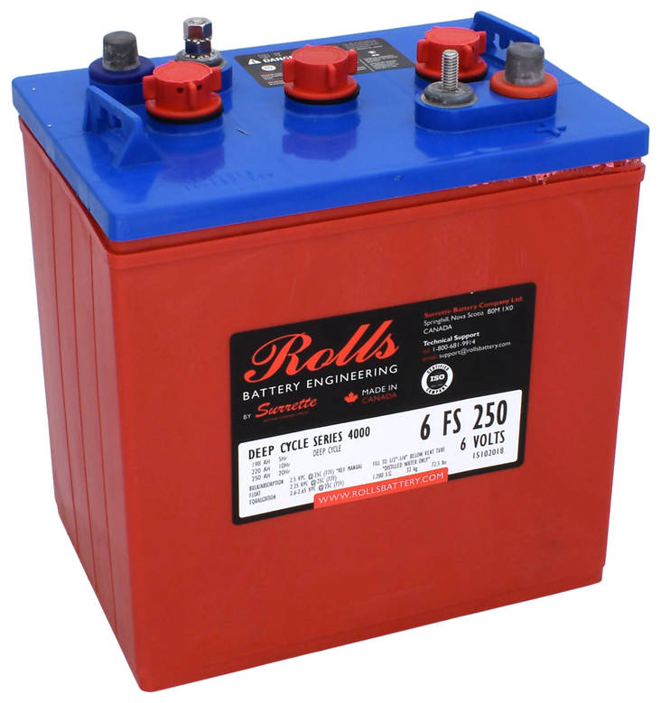 Rolls akku RB/6FS145 6V 250AH/20HR DT - Putki- ja massalevyakut - 2904 - 1
