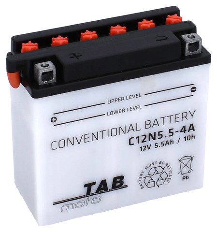 TAB Mp-Akku 12N5.5-4A/C12N5.5-4A 12V 5,5Ah 44A - MP- ja kelkan korkilliset vakioakut - 8435336101954 - 1