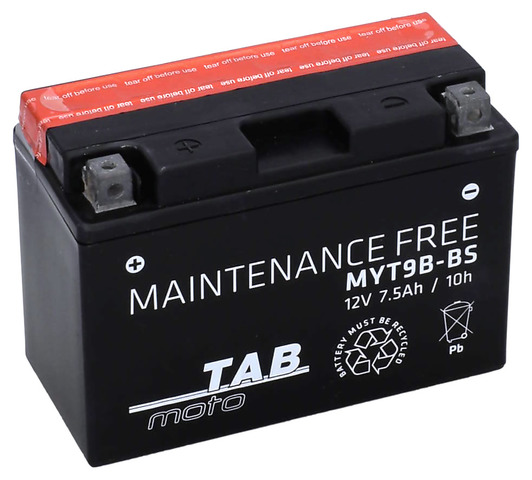 TAB Mp-Akku YT9B-BS/MYT9B-BS 12V 7.5Ah 80A - AGM MP- ja kelkan akut - 8435336180454 - 1