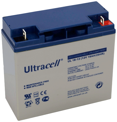 Ultracell UL18-12 Agm-akku 12V 18Ah - AGM ajovoima- ja teollisuusakut - 21214 - 2