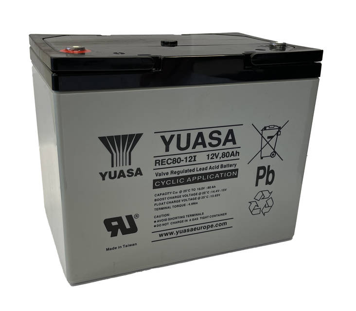 Yuasa Agm-akku 12V 80Ah REC80-12I - AGM ajovoima- ja teollisuusakut - 2123484 - 1