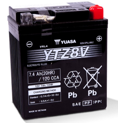 Yuasa Mp-Akku YTZ8V 12V 7.4Ah - AGM MP- ja kelkan akut - 5050694035944 - 1