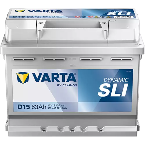 Varta Silver D15 12V 63Ah 610A - Varta käynnistysakut - 4016987119754 - 1