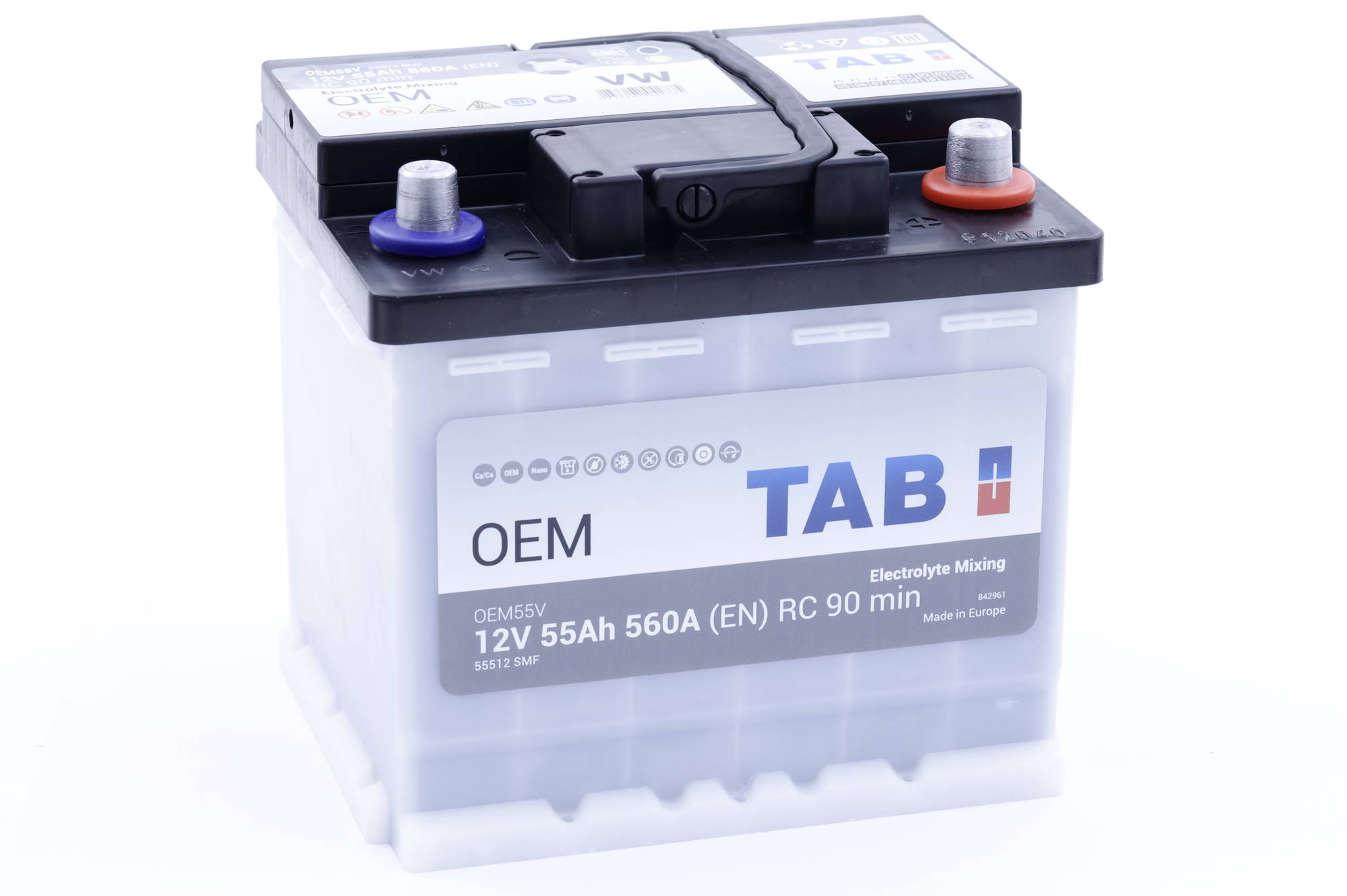 TAB käynnistysakku OEM OEM55V EFB 12V 55Ah 560A(EN)HYUNDAI KONA (OS