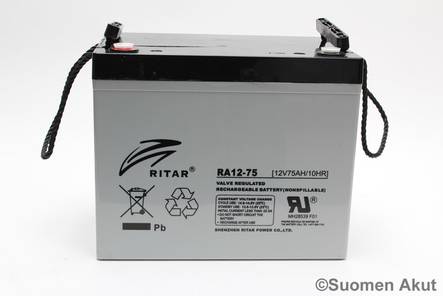 Ritar Agm-Akku RA12-75-F11 12v 75Ah/10HR - AGM ajovoima- ja teollisuusakut - 8899671005 - 1
