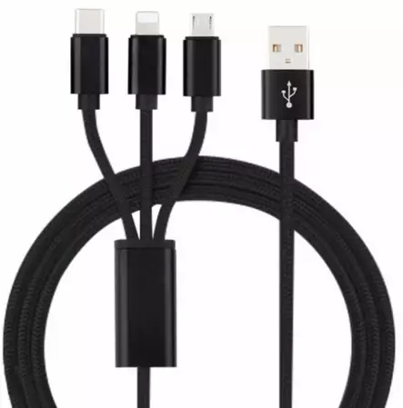 Insmat 3-in-1 usb-a kaapeli 1.2M - Laturi- ja virtalähdetarvikkeet - 6438380000145 - 1