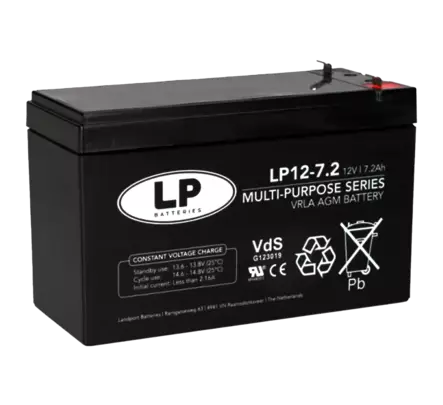 Landport Agm-akku LP12-7.2 12V7,2Ah/20HR - AGM ajovoima- ja teollisuusakut - 36785 - 1