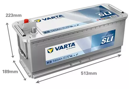 Varta Promotive K8 12V 140Ah 800A (EN) - Varta käynnistysakut - 4016987166345 - 2