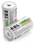 EBL D HR20 1.2v 10000mah 2kpl blist - C,D,9V Akut ja kennot - 8465 - 1