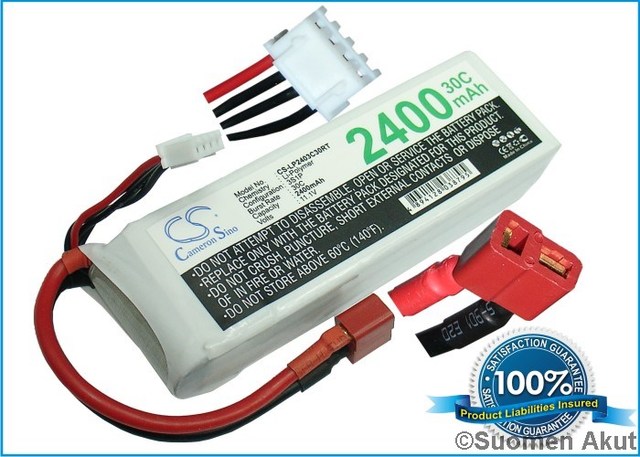 Li-polymer akku 11.1v 2400mah 107x35x28 - Li-polymer kennot/akut - 4894128038795 - 1