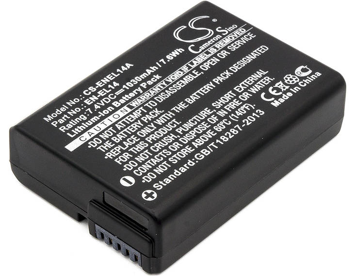 Nikon akku 7.4V 1030mAh EN-EL14 CS - Nikon kameranakut - 4894128064145 - 1