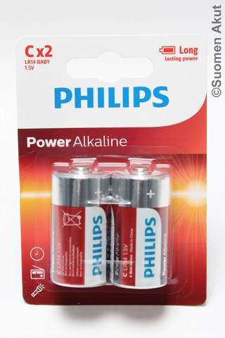 Philips alkaliparisto 1,5V C 2kpl/bl - C alkaliparistot - 8712581549985 - 1