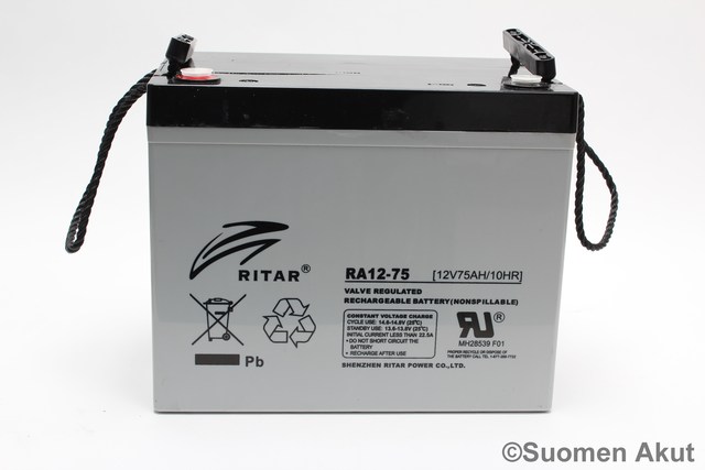 Ritar Agm-Akku RA12-75-F11 12v 75Ah/10HR - AGM ajovoima- ja teollisuusakut - 8899671005 - 1