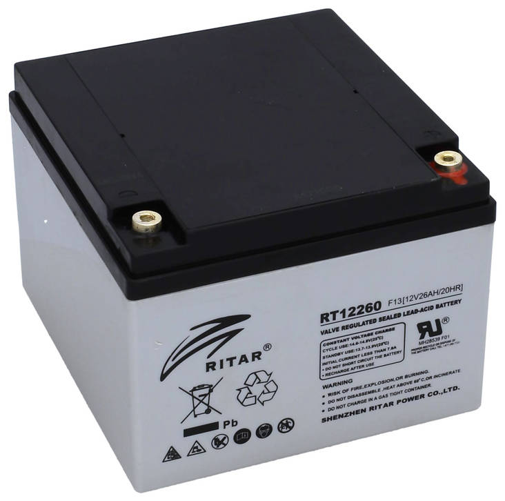 Ritar Agm-akku 12v 26Ah RT12260-F13 - AGM ajovoima- ja teollisuusakut - 21625 - 1