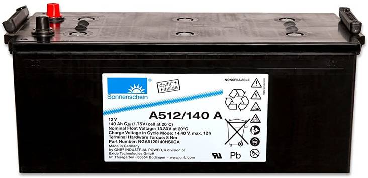 Sonnenschein geeliakku A512/140A12v140Ah - Geeli ajovoima- ja teollisuusakut - 700235 - 1