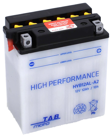 TAB Mp-Akku YB12AL-A2/HYB12AL-A2 12V 12Ah 135A - MP- ja kelkan korkilliset vakioakut - 8435336180225 - 1