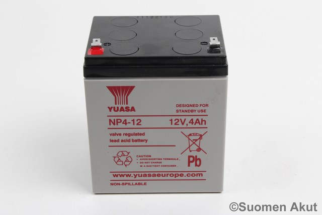 Yuasa Agm-akku 12V 4Ah NP4-12 - AGM ajovoima- ja teollisuusakut - 2123475 - 1
