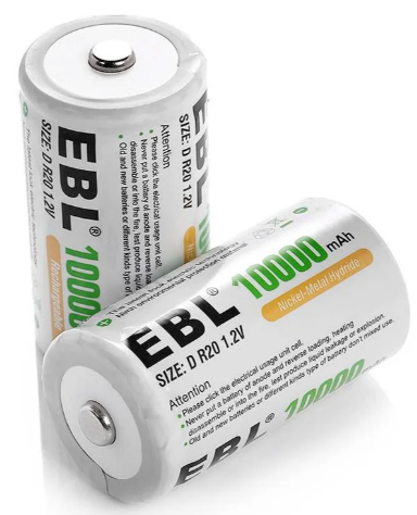 EBL D HR20 1.2v 10000mah 2kpl blist - C,D,9V Akut ja kennot - 8465 - 1