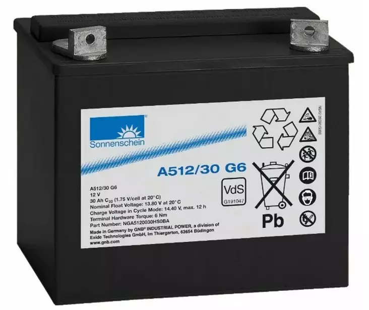 Sonnenschein geeliakku A512/30G6 12V30Ah - Geeli ajovoima- ja teollisuusakut - 41235 - 1