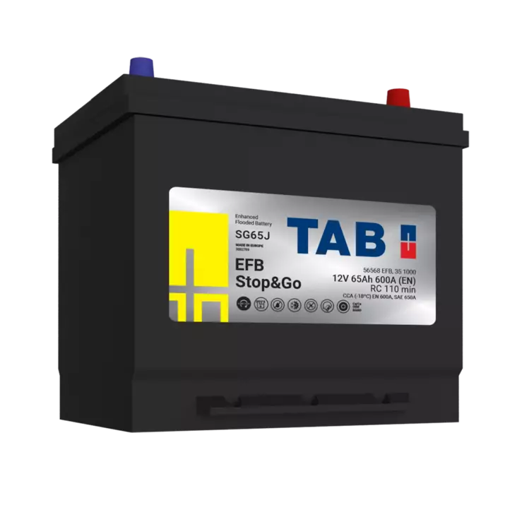 TAB käynnistysakku EFB SG65J STOP&GO 12V 65Ah 600A(EN - Tab käynnistysakut - 3838807036635 - 2