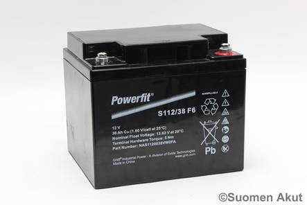 Powerfit Agm-Akku S112/38 F6 12v 38Ah - AGM ajovoima- ja teollisuusakut - 74586336 - 1