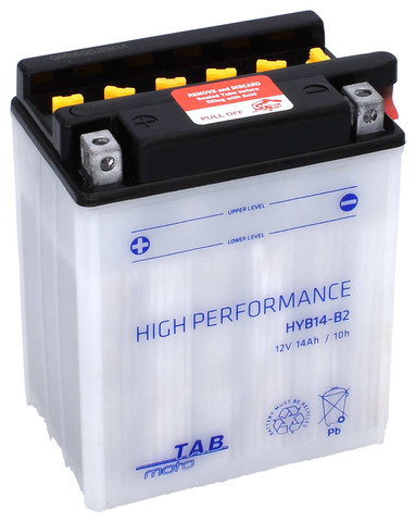 TAB Mp-Akku YB14-B2/HYB14-B2 12V 14Ah 160A - MP- ja kelkan korkilliset vakioakut - 8435336180256 - 1